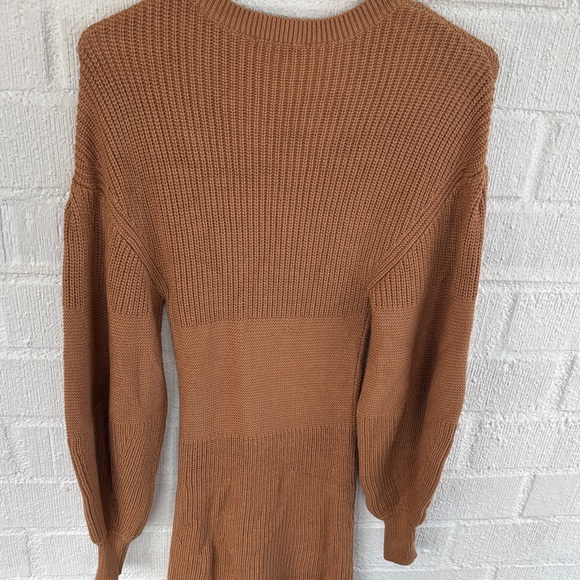 Staud Knit Marylebone Chic Long Sleeve Tan Knit Dress sz XS - Picture 10 of 10